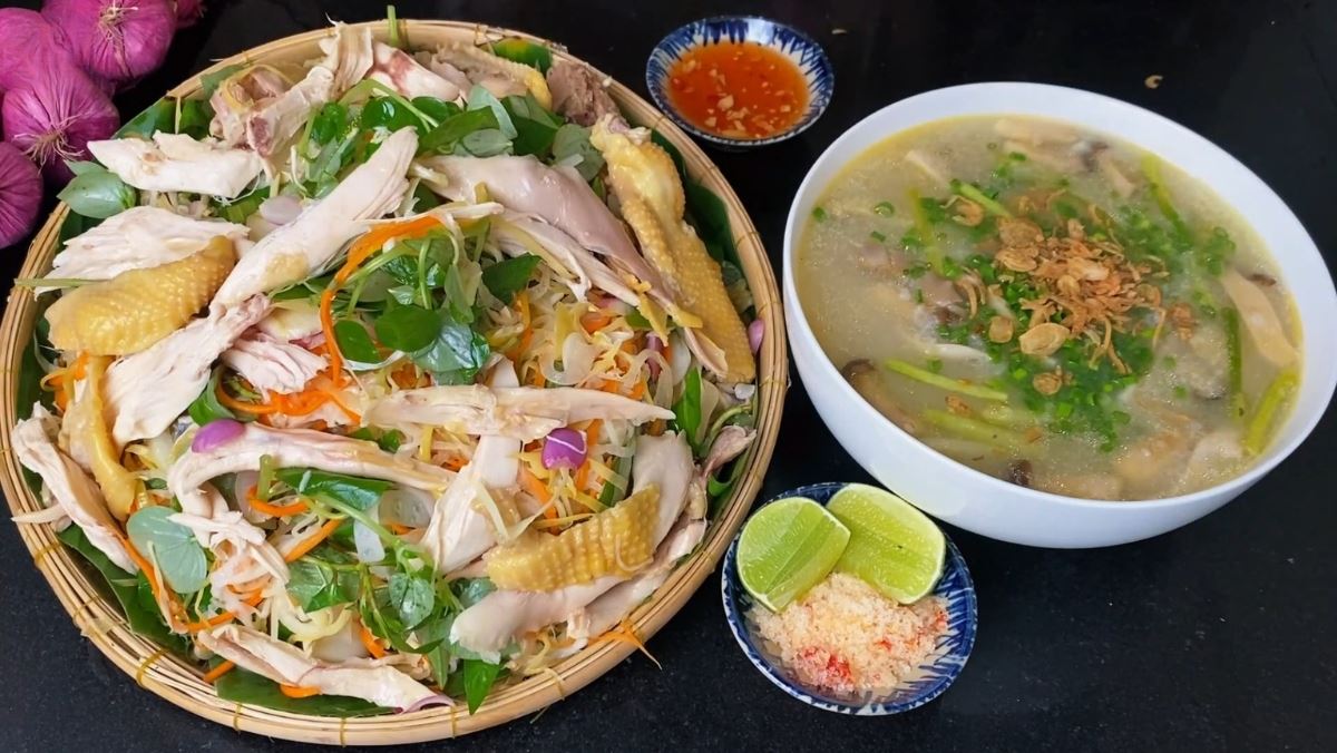 cháo gà nguyên con