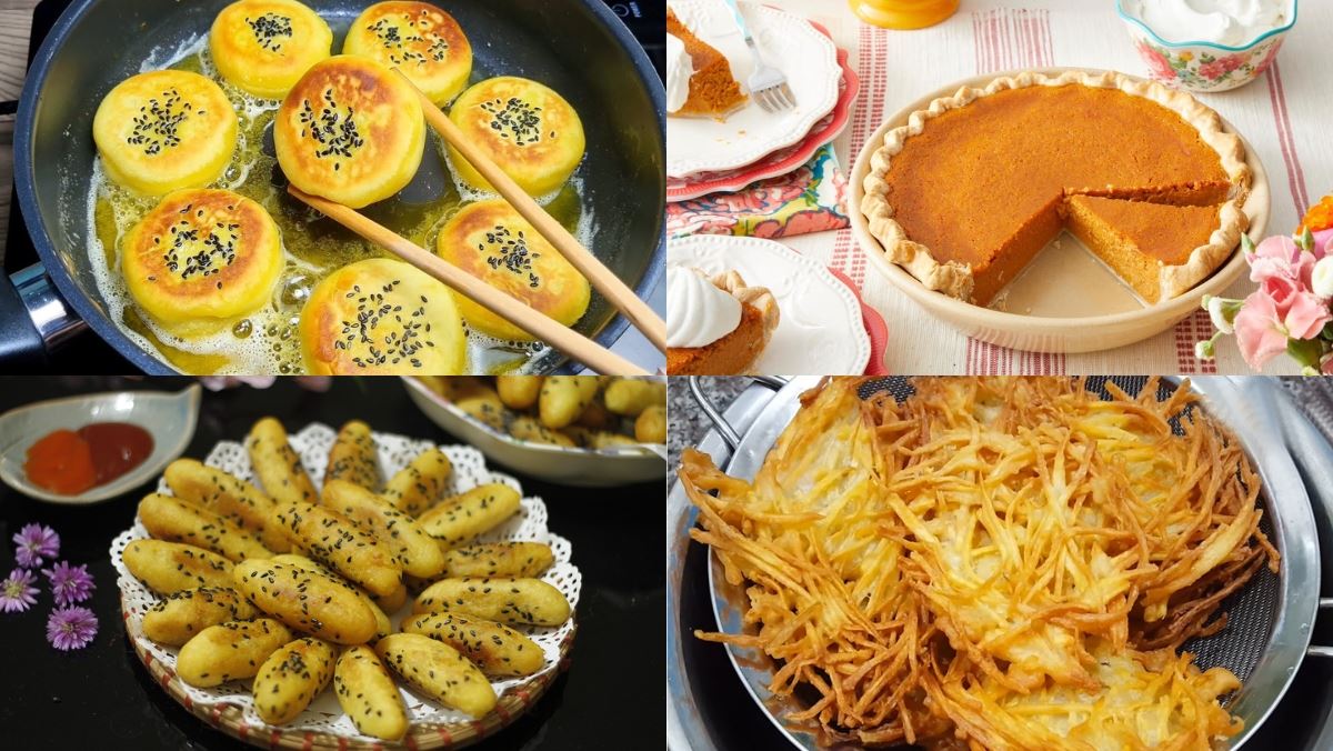 làm bánh từ khoai lang và bột mì