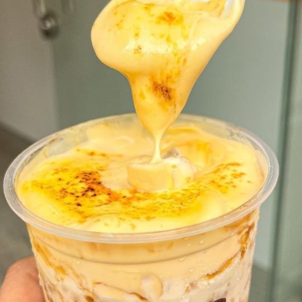 Công thức pha trà sữa trứng nướng béo thơm kinh doanh với giá cost chỉ 7K