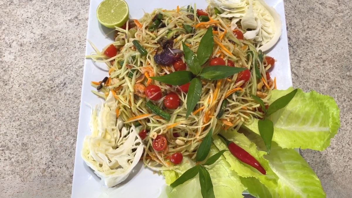 gỏi đu đủ ba khía