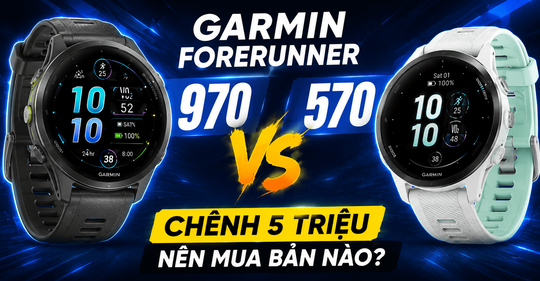 So sánh Garmin Forerunner 970 vs 570: Chênh 5 triệu nên mua bản nào?