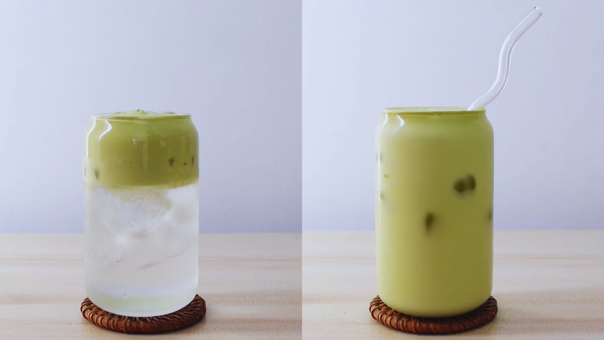 Cách pha coconut matcha (matcha nước dừa)