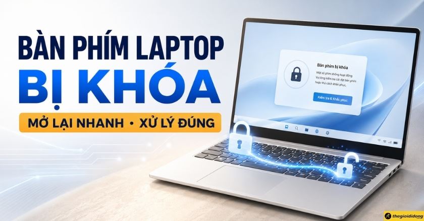 Bàn phím laptop bị khoá: Cách mở lại nhanh, an toàn và xử lý đúng lỗi