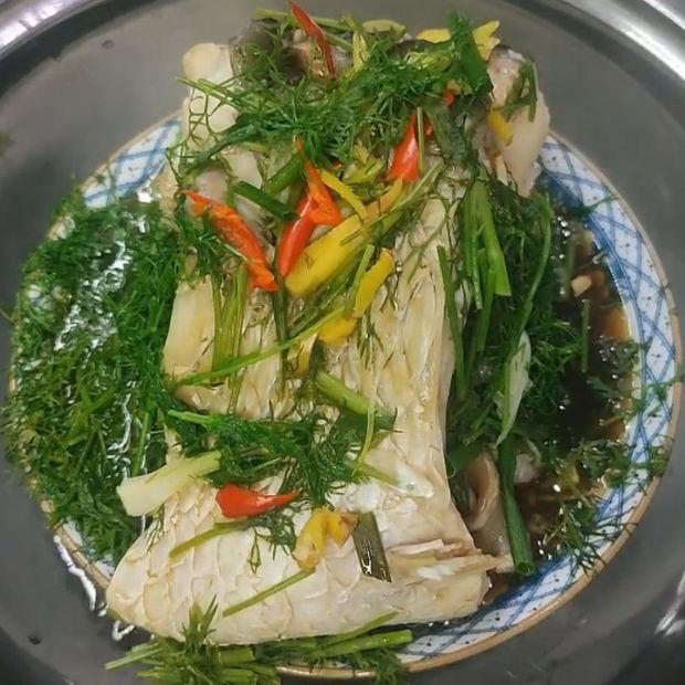 cá trắm hấp xì dầu