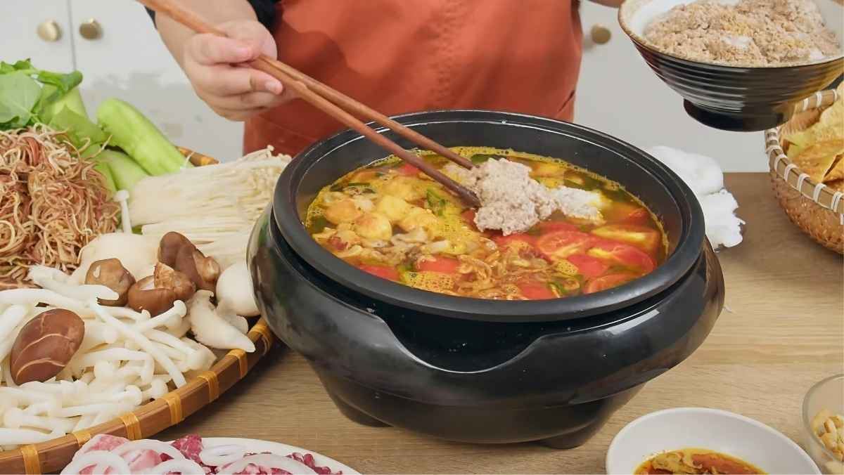 Cách nấu lẩu cua đồng miền bắc