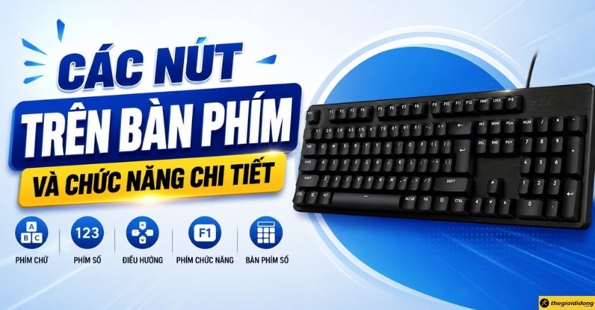 Các nút trên bàn phím máy tính: Chức năng và cách dùng đầy đủ dễ hiểu