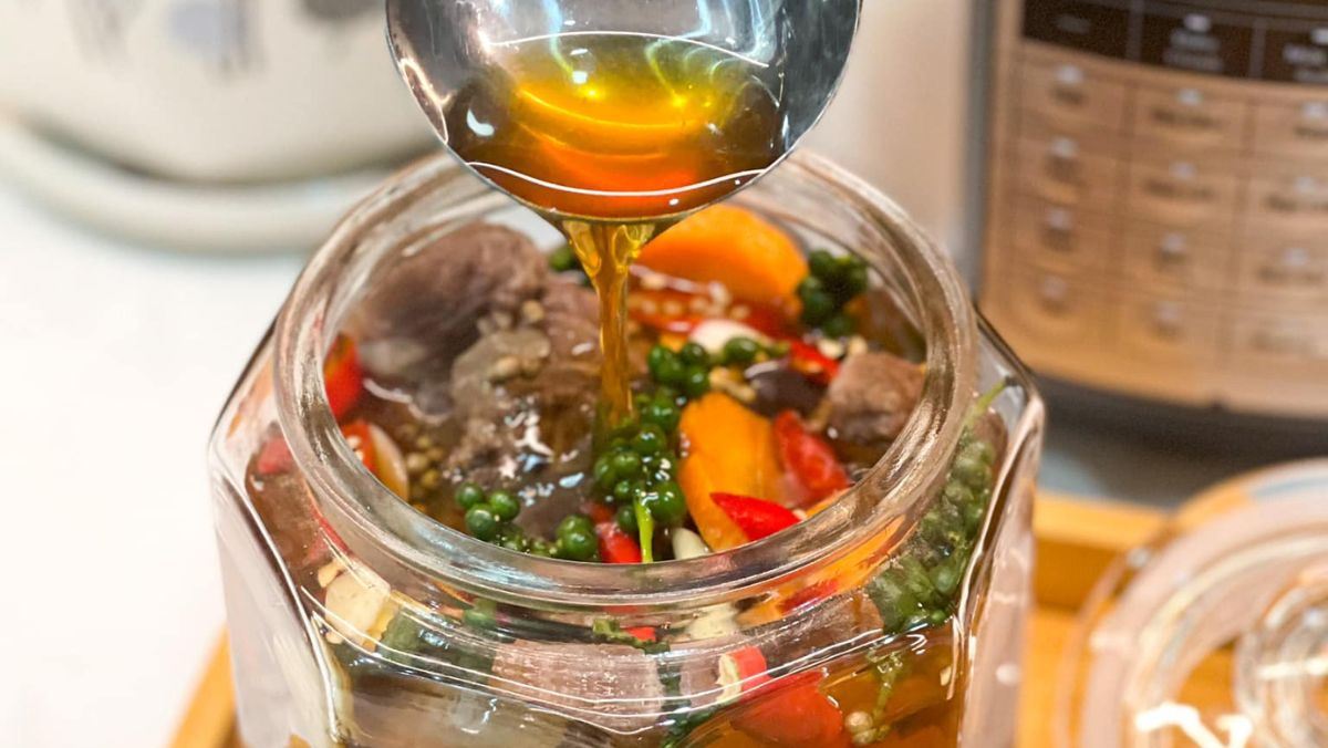 Bắp bò ngâm mắm tiêu xanh