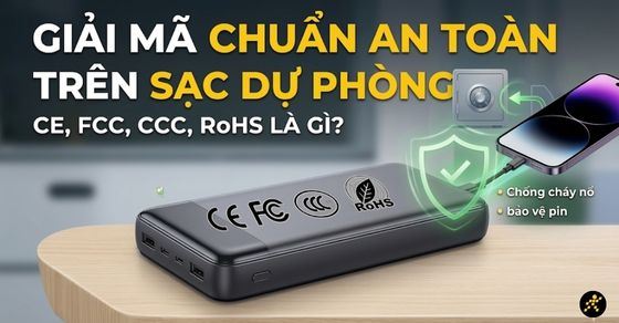 Giải mã các ký hiệu an toàn CE, FCC, CCC, RoHS trên pin sạc dự phòng