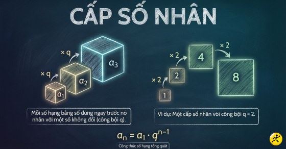 Công thức cấp số nhân đầy đủ kèm bài tập, ví dụ, cách giải mới nhất