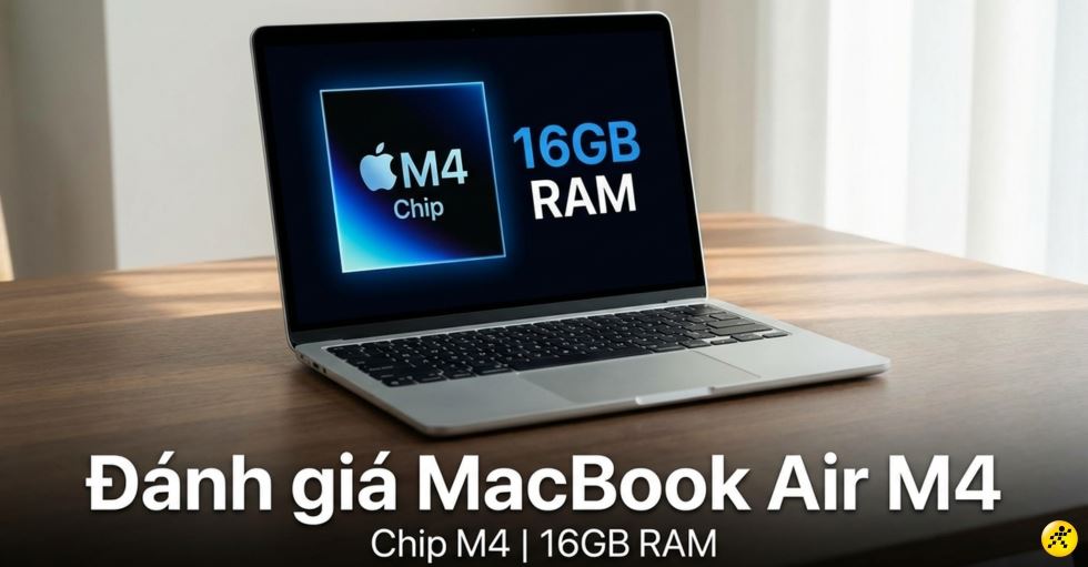 Đánh giá MacBook Air M4: Bước ngoặt 16GB RAM và sức mạnh chip M4