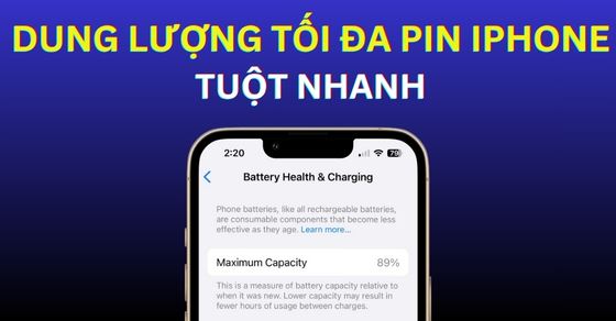 Dung lượng tối đa pin iPhone tụt nhanh: Nguyên nhân & cách làm chậm