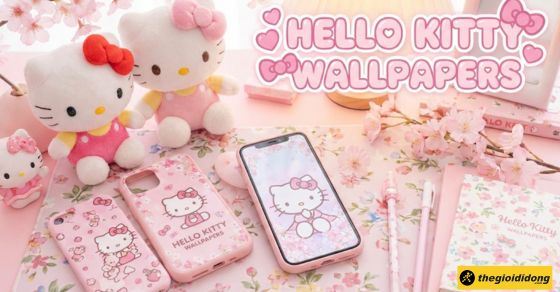 99+ Hình nền Hello Kitty màu hồng, cute cho máy tính, điện thoại