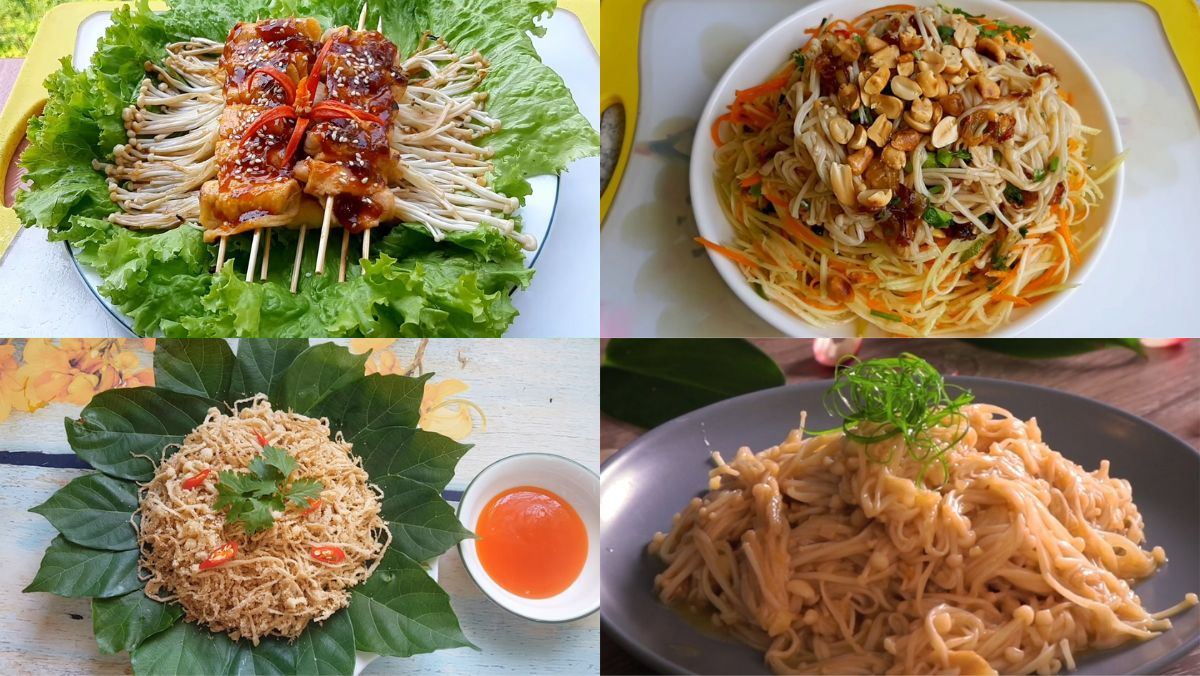 Món chay từ nấm kim châm