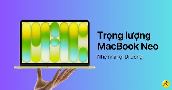 MacBook Neo nặng bao nhiêu kg? Bất ngờ chiếc Mac nhẹ nhất lịch sử