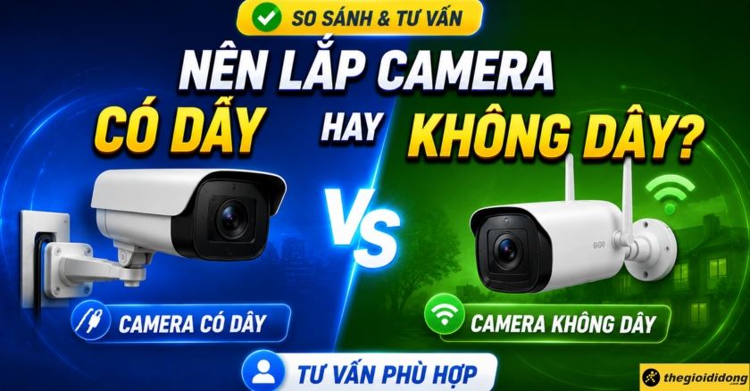 Nên lắp camera có dây hay không dây? So sánh & tư vấn phù hợp