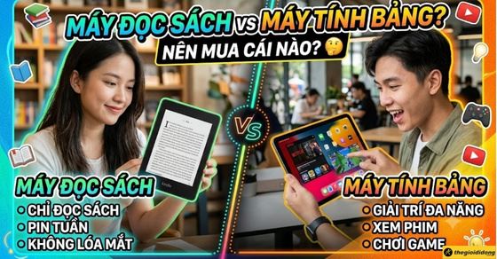 Nên mua máy đọc sách hay máy tính bảng? Cách chọn đúng theo nhu cầu