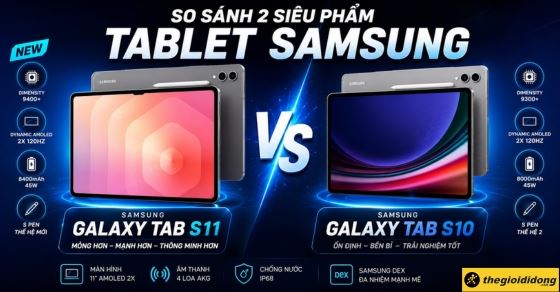 So sánh Samsung Galaxy Tab S11 Series và Galaxy Tab S10 Series
