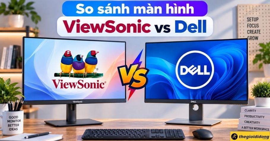 So sánh màn hình ViewSonic và Dell: Nên chọn hãng nào phù hợp nhu cầu?