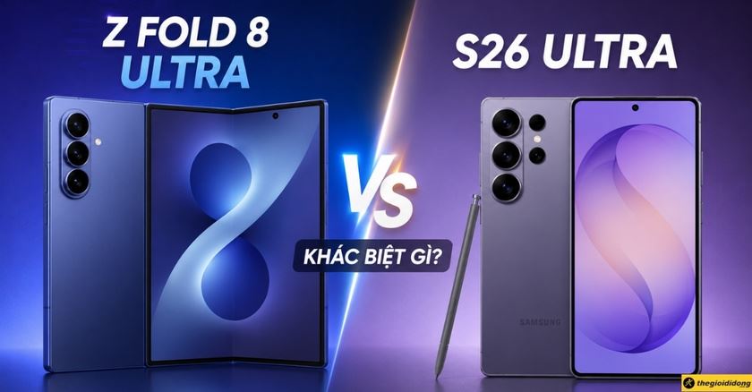So sánh Samsung Galaxy Z Fold 8 Ultra và Galaxy S26 Ultra chi tiết