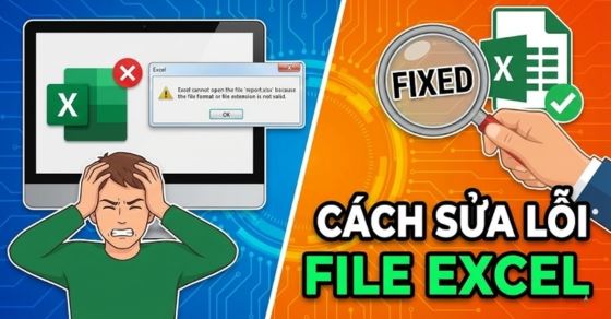 Sửa nhanh lỗi Excel Cannot Open The File Because... Not Valid