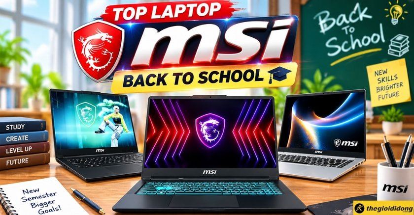 Top laptop MSI đáng mua nhất mùa Back To School tại Thế Giới Di Động