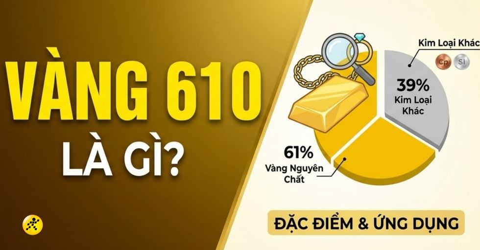 Vàng 610 là vàng gì? Giá vàng 610 hôm nay? Khác gì vàng 18K?