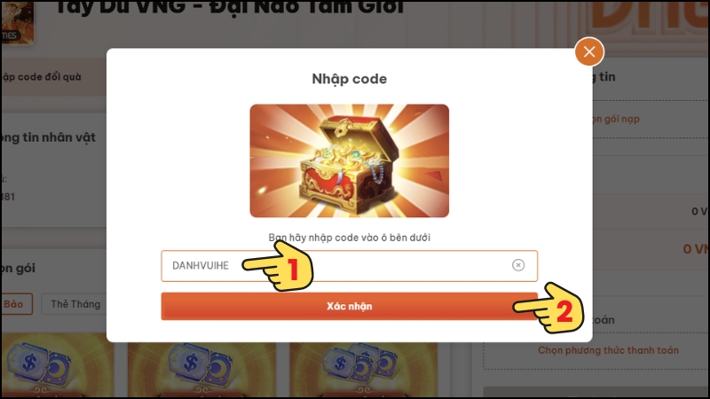 Code Tây Du VNG mới nhất 10/2024, cách nhập code Tây Du VNG 4