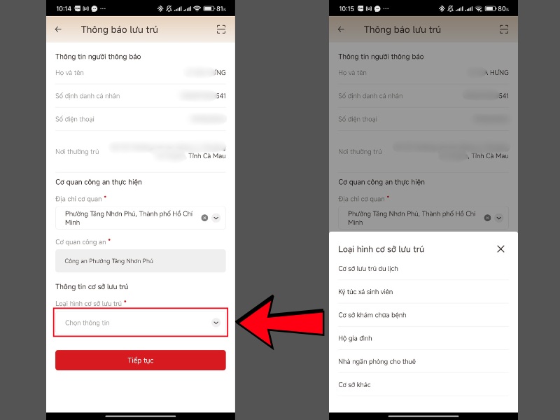 Chọn loại h&igrave;nh cơ sở lưu tr&uacute; ph&ugrave; hợp