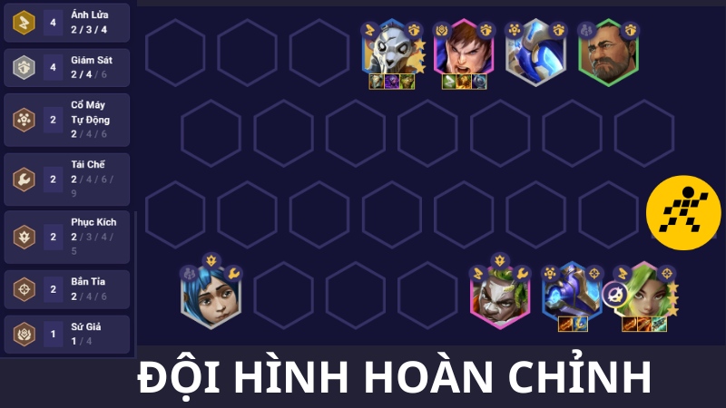 Cách chơi đội hình Ánh Lửa Giám Sát ĐTCL Mùa 13 Cuối Game