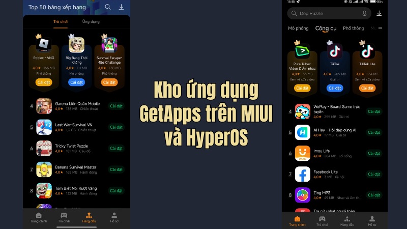 Kho ứng dụng đa dạng Kho ứng dụng đa dạng