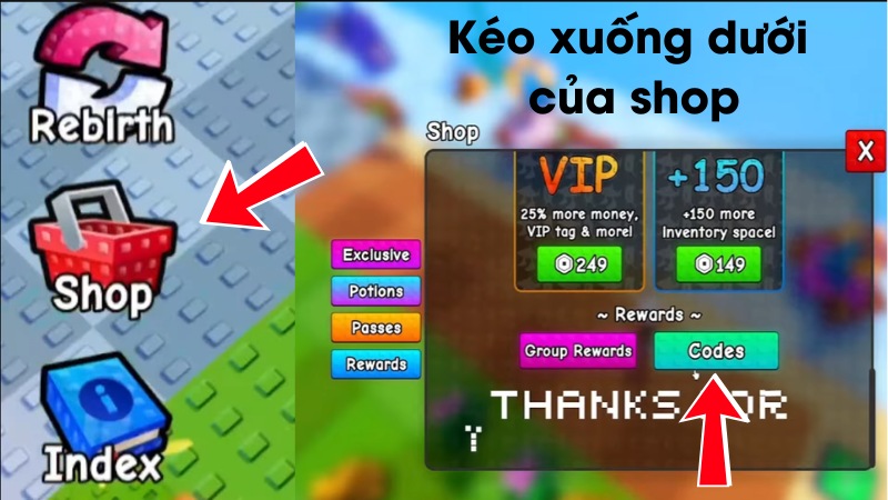 Bấm v&agrave;o biểu tượng Shop ở b&ecirc;n tr&aacute;i m&agrave;n h&igrave;nh