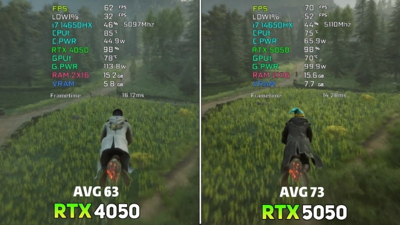 RTX 4050 vs 5050 qua game Hogwarts Legacy RTX 4050 vs 5050 qua game Hogwarts Legacy