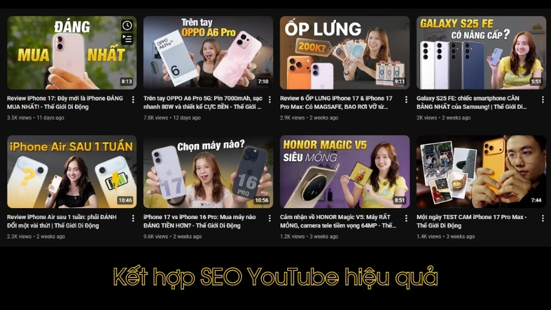Kết hợp SEO YouTube hiệu quả