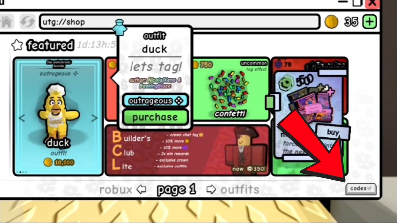 Bấm v&agrave;o chữ Codes ở g&oacute;c dưới, b&ecirc;n phải