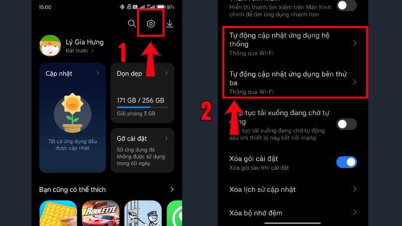 Vào Cài đặt GetApps Vào Cài đặt GetApps