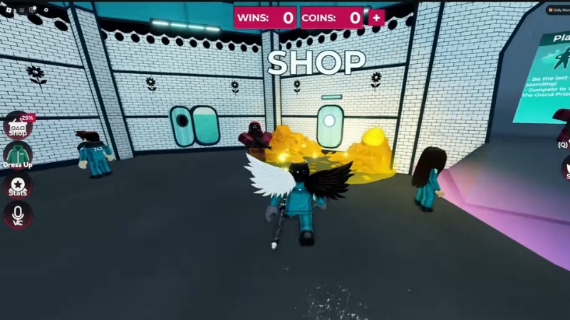 Vào game Squid Game X Roblox và đi vào Shop Vào game Squid Game X Roblox và đi vào Shop