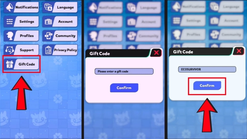 Nhập code v&agrave;o &ocirc; trống vừa hiện sau đ&oacute; bấm Confirm (x&aacute;c nhận)