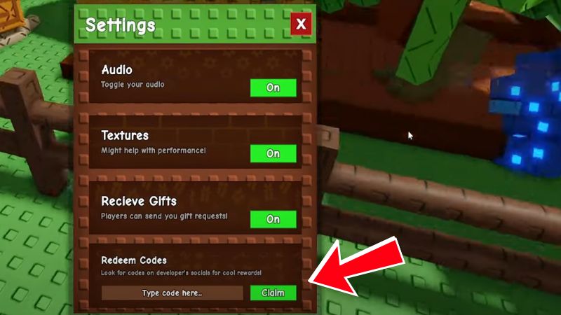  Nhập code tại bảng vừa hiển thị 