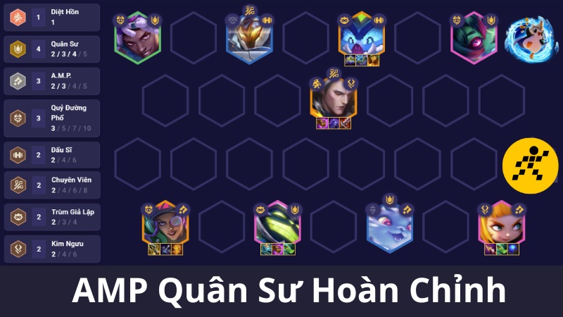 Cách chơi đội hình A.M.P Quân Sư ĐTCL Mùa 14 cuối Game