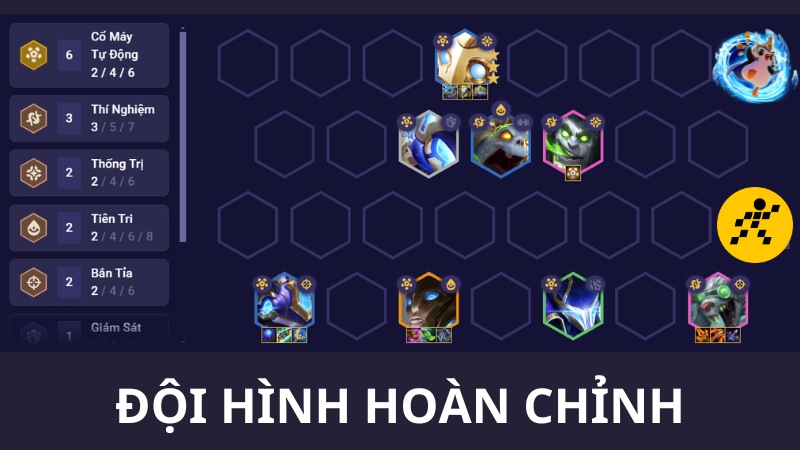 Cách nghịch tặc team hình Cổ Máy Chiến Đấu ĐTCL Mùa 13 Cuối Game