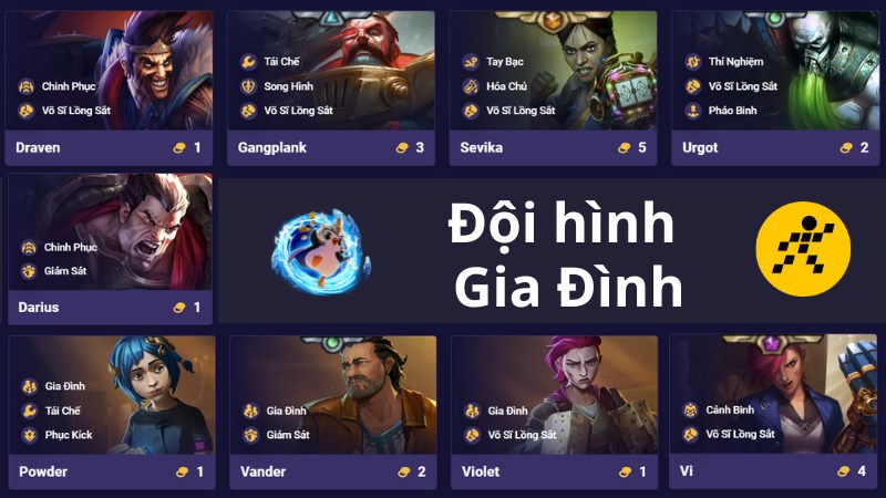 C&aacute;ch chơi đội h&igrave;nh Gia Đ&igrave;nh ĐTCL