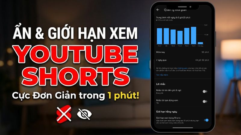 C&aacute;ch ẩn YouTube Shorts hoặc giới hạn thời gian xem cực đơn giản