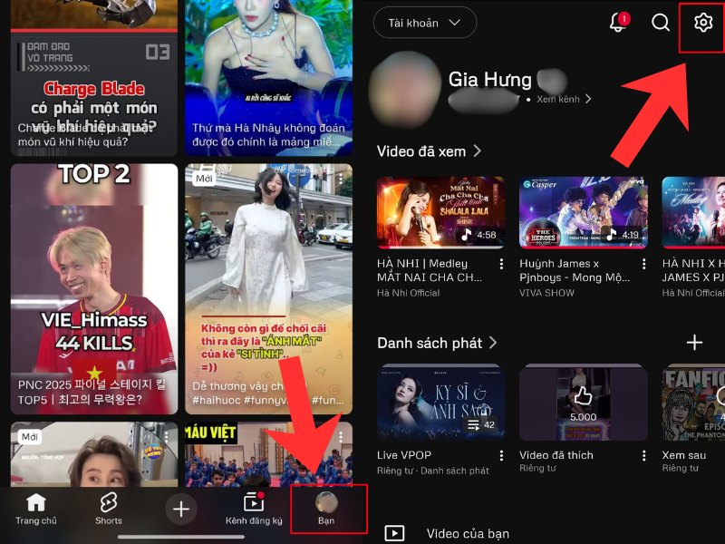 Truy cập v&agrave;o C&agrave;i đặt t&agrave;i khoản