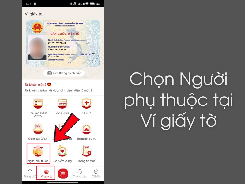 Chọn “Người phụ thuộc” Chọn “Người phụ thuộc”
