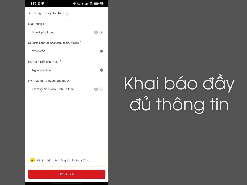 Nhập đầy đủ, chính xác các thông tin về người phụ thuộc Nhập đầy đủ, chính xác các thông tin về người phụ thuộc