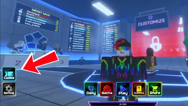 Mở Roblox, v&agrave;o game Project Egoist v&agrave; chọn Codes.