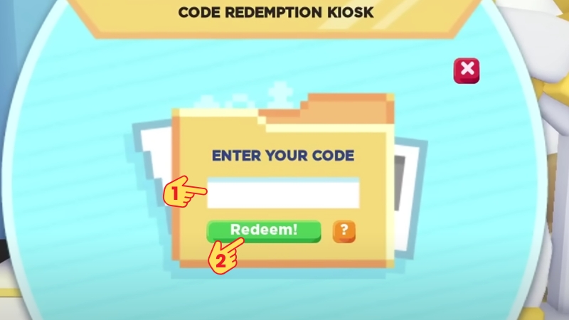 Nhập code v&agrave; bấm Redeem
