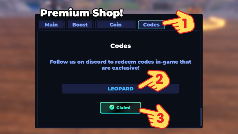 Chọn Codes > Nhập code v&agrave; bhấn Claim để nhận qu&agrave;