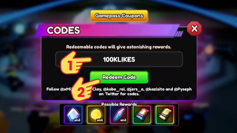 Nhập code > Nhấn Redeem Code để nhận qu&agrave;