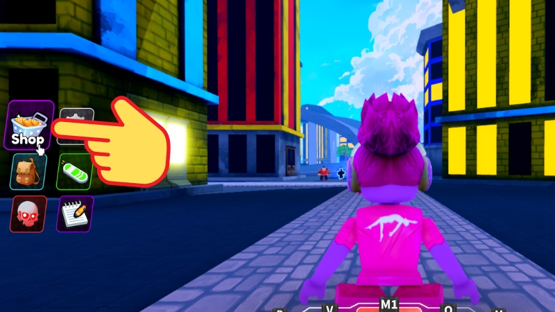 Mở Roblox > V&agrave;o game Arise Crossover > Chọn Shop